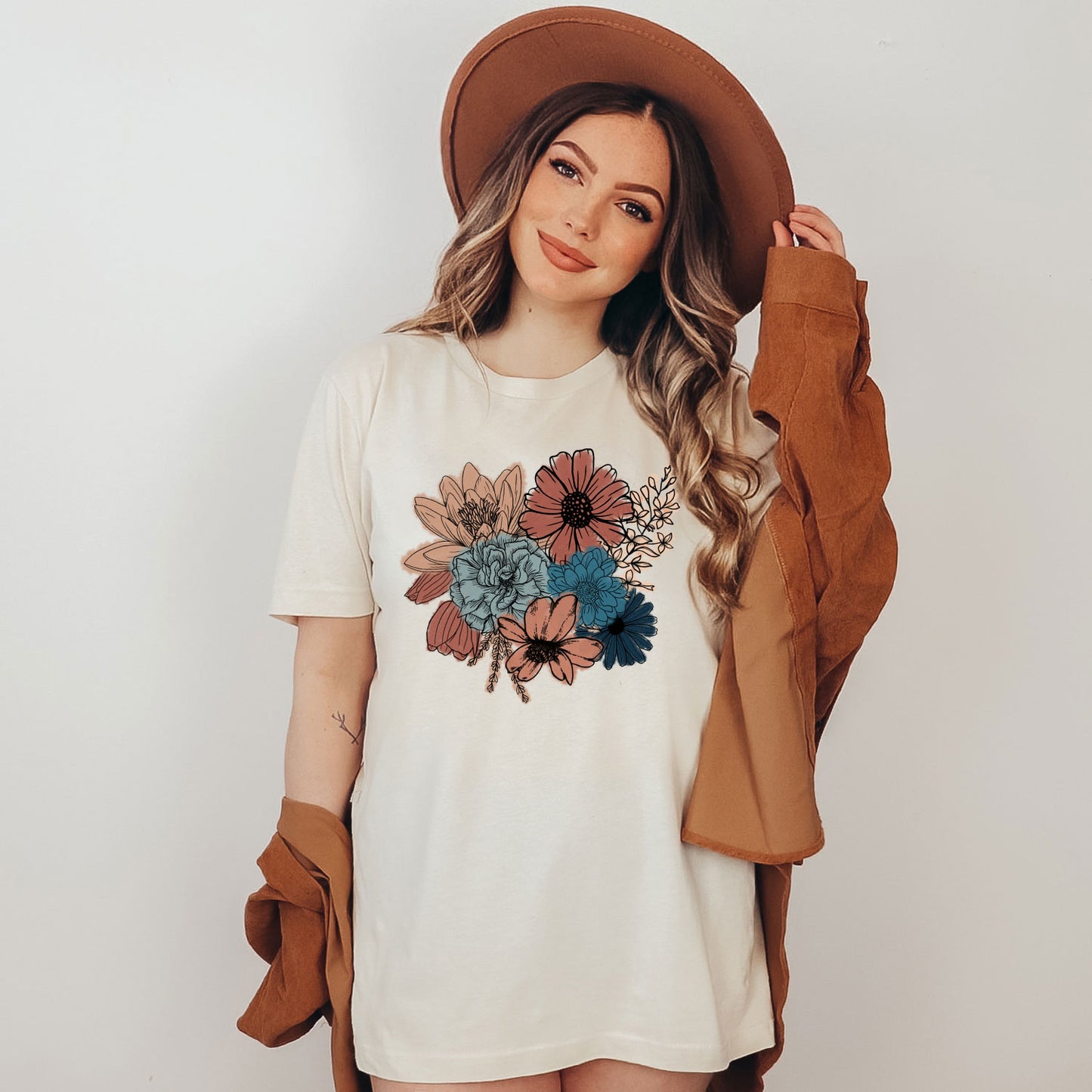 Fall Flowers Bring Girl Power ~ Short Sleeve Thick Shirt
